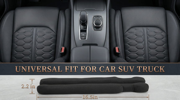 Car Seat Gap Filler Universal for Car SUV Truck Accessories Seat Gap Blocker Fit Organizer Fill The Gap Between Seat and Console Stop Things from Dropping Pack of 2 Black