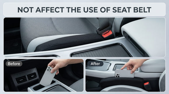 Car Seat Gap Filler Universal for Car SUV Truck Accessories Seat Gap Blocker Fit Organizer Fill The Gap Between Seat and Console Stop Things from Dropping Pack of 2 Black