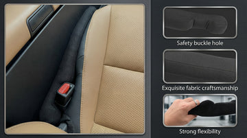 Car Seat Gap Filler Universal for Car SUV Truck Accessories Seat Gap Blocker Fit Organizer Fill The Gap Between Seat and Console Stop Things from Dropping Pack of 2 Black - 0