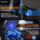 Smokeless Car Ashtray with Lid - Stainless Steel Inner Container Windproof Ashtray Portable LED Blue Light Auto Accessories for Travel Detachable Mini Trash Can (Blue 1-Pack)-6