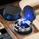 Smokeless Car Ashtray with Lid - Stainless Steel Inner Container Windproof Ashtray Portable LED Blue Light Auto Accessories for Travel Detachable Mini Trash Can (Blue 1-Pack)-5