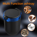 Smokeless Car Ashtray with Lid - Stainless Steel Inner Container Windproof Ashtray Portable LED Blue Light Auto Accessories for Travel Detachable Mini Trash Can (Blue 1-Pack)-4
