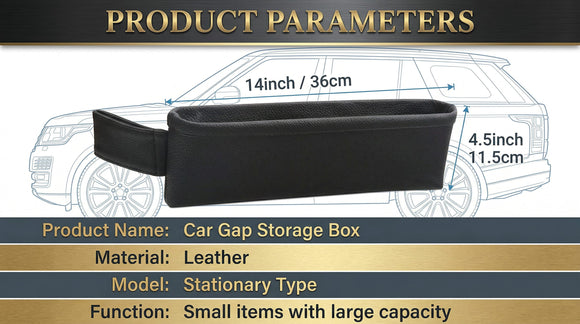 2 Pack Update Car Seat Gap Filler Organizer Leather Console Storage Box Front Side Pocket Seats Organizers Filler Interior Car Accessories for Phone Wallet Coin Key Sunglasses (Black)