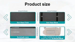 Sun Visor Extender for Car Sun Blocker with PC Sunshade Lens Magnetic Mounting Adjustable Position Protect from Glare UV Rays Snow Blindness for Safe Driving Universal for Car SUV (Black)