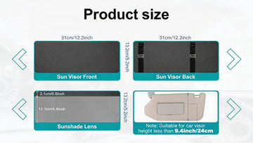Sun Visor Extender for Car Sun Blocker with PC Sunshade Lens Magnetic Mounting Adjustable Position Protect from Glare UV Rays Snow Blindness for Safe Driving Universal for Car SUV (Black) - 0