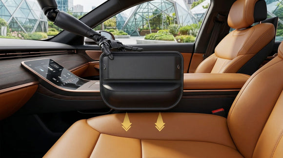 2 Pack Car Seat Gap Filler Leather Car Box Seat Organizer and Storages Automotive Accessories - Front Seats Car Adjustable Gap Filler for Phones Glasses Keys Cards1