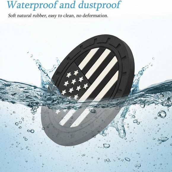 4 Pack Car Cup Holder Coasters Colored American Flag US Flag Insert Car Cup Coaster 2.75 Inch Anti Slip Shockproof Embedded Drink Mat Vehicle Interior Decor Accessories