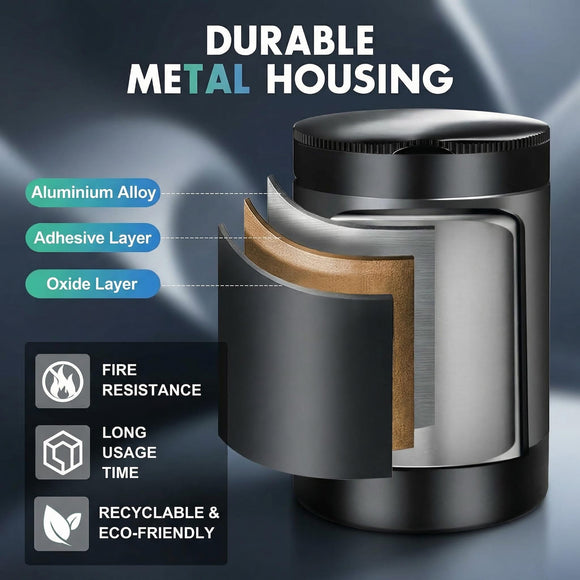 Ashtray with Lid Smellproof & Smokeproof Cup Holder Ashtray Portable Mini Car Trash Can Detachable Aluminum Alloy Smokeless Car Ashtray with Automatic LED Light