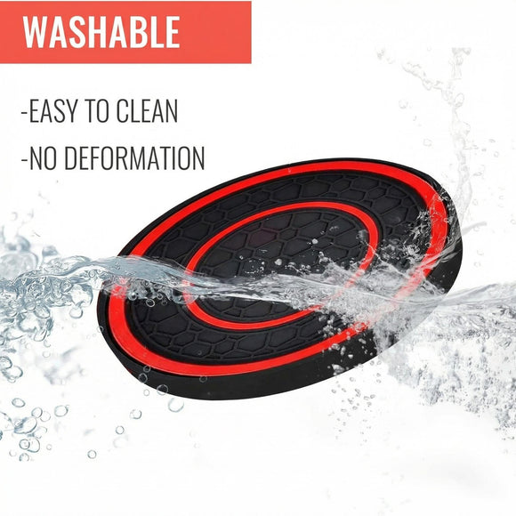 Car Cup Coasters - 2 Pack 2.75 Inch Diameter Universal Auto Anti Slip Cup Holder Insert Coaster Suitable for Most Car Interior Accessories(Red)