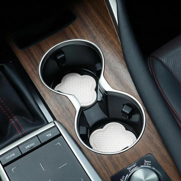 Car Cup Holder Coaster Universal Non-Slip Recessed Flower Shaped Cup Holders Cute Car Accessories Interior for Women and Man Interior Sets 4 Pack (White)