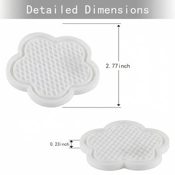 Car Cup Holder Coaster Universal Non-Slip Recessed Flower Shaped Cup Holders Cute Car Accessories Interior for Women and Man Interior Sets 4 Pack (White) - 0