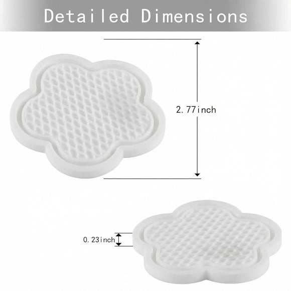 Car Cup Holder Coaster Universal Non-Slip Recessed Flower Shaped Cup Holders Cute Car Accessories Interior for Women and Man Interior Sets 4 Pack (White)