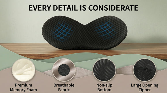 Car Seat Cushion Memory Foam Seat Pad for Sciatica and Lower Back Pain Relief Seat Cushion for Car Seat Driver (Black)