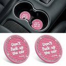 2 Pack Bling Car Cup Holder Coaster 2.75 Inch Anti-Slip Auto Insert Cup Coaster Crystal Car Drink Cup Mat Perfect for Women Girls Universal Interior Decor Accessories (Pink)-1