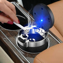 Car Ashtray with lid Portable Ash Tray Gold Mini Car Trash Can with LED Blue Light Windproof for Outdoor Travel (Gold)-6