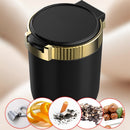 Car Ashtray with lid Portable Ash Tray Gold Mini Car Trash Can with LED Blue Light Windproof for Outdoor Travel (Gold)-5