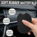 Car Coasters for Cup Holders2.75 Anti Slip Rubber Mat with A Finger Notch 2 Pack Car Cup Holder Coasters for Car Interior Accessories for Women Men Flower Balck Cat-2