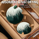 Car Coasters for Cup Holders2.75 Anti Slip Rubber Mat with A Finger Notch 2 Pack Car Cup Holder Coasters for Car Interior Accessories for Women Men Forest-6