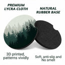 Car Coasters for Cup Holders2.75 Anti Slip Rubber Mat with A Finger Notch 2 Pack Car Cup Holder Coasters for Car Interior Accessories for Women Men Forest-3