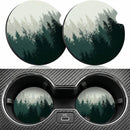 Car Coasters for Cup Holders2.75 Anti Slip Rubber Mat with A Finger Notch 2 Pack Car Cup Holder Coasters for Car Interior Accessories for Women Men Forest-1