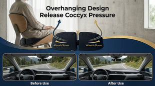 3D Gel & Memory Foam Car Seat Cushion for Driving - Breathable Honeycomb Gel & Support Orthopedic Coccyx Tailbone Sciatica & Back Pain Relief-Office Chairs Wheelchair