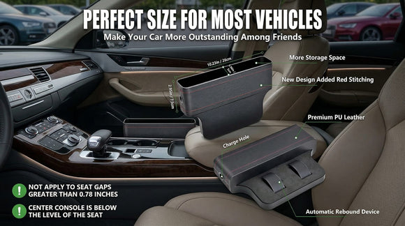 Car Side Seat Gap Filler 2 Pack Multifunctional Car Seat Organizer Auto Seat Organizer Car Seat Gap Filler Organizer Storage Box Back Seat Console Side Seat Organizer Front Seat Hold Phones Coins
