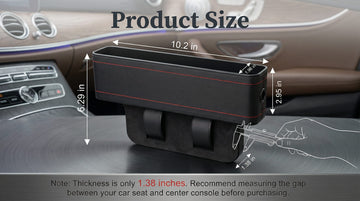 Car Side Seat Gap Filler 2 Pack Multifunctional Car Seat Organizer Auto Seat Organizer Car Seat Gap Filler Organizer Storage Box Back Seat Console Side Seat Organizer Front Seat Hold Phones Coins - 0