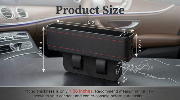 Car Side Seat Gap Filler 2 Pack Multifunctional Car Seat Organizer Auto Seat Organizer Car Seat Gap Filler Organizer Storage Box Back Seat Console Side Seat Organizer Front Seat Hold Phones Coins