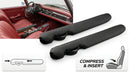 Leather Car Seat Gap Filler Universal for Car Truck SUV to Block The Gap Between Seat and Console Stop Things from Dropping 2 Sets Black-2