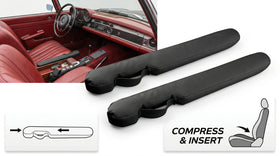 Leather Car Seat Gap Filler Universal for Car Truck SUV to Block The Gap Between Seat and Console Stop Things from Dropping 2 Sets Black - 0