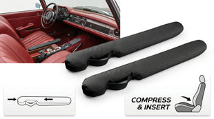 Leather Car Seat Gap Filler Universal for Car Truck SUV to Block The Gap Between Seat and Console Stop Things from Dropping 2 Sets Black