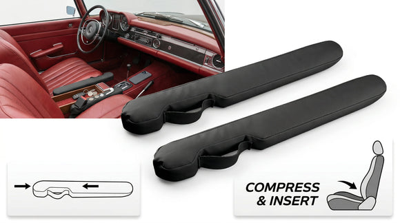 Leather Car Seat Gap Filler Universal for Car Truck SUV to Block The Gap Between Seat and Console Stop Things from Dropping 2 Sets Black