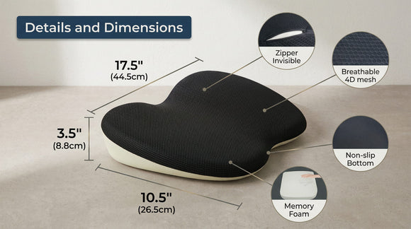 Wedge Car Seat Cushion: Memory Foam Truck Seat Cushion for Car Seat Driver - Sciatica and Back Pain Relief - Enhancing Driving Comfort -Black