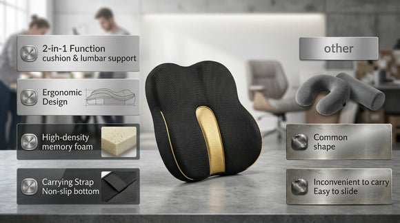 Wedge Car Seat Cushion: Memory Foam Truck Seat Cushion for Car Seat Driver - Sciatica and Back Pain Relief - Enhancing Driving Comfort -Black