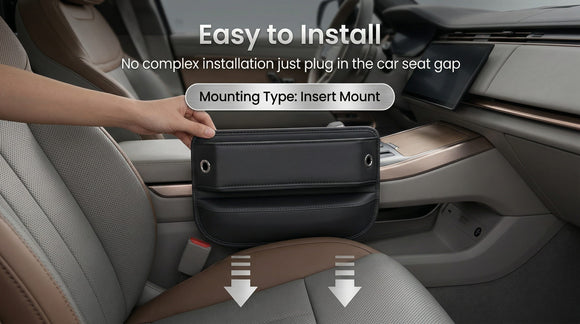 Universal Fit Car Gap Filler Premium Leather Seat Organizer Accessories for Women Men Essentials for SUV Truck (Black 2 Pack)