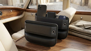 Universal Fit Car Gap Filler Premium Leather Seat Organizer Accessories for Women Men Essentials for SUV Truck (Black 2 Pack)