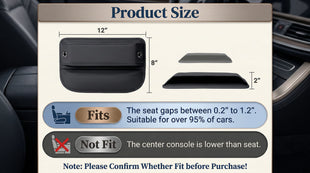 Universal Fit Car Gap Filler Premium Leather Seat Organizer Accessories for Women Men Essentials for SUV Truck (Black 2 Pack)