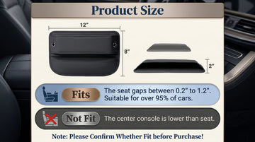 Universal Fit Car Gap Filler Premium Leather Seat Organizer Accessories for Women Men Essentials for SUV Truck (Black 2 Pack) - 0