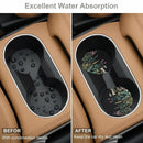 Car Cup Holder Coaster Car Coasters for Cup Holders 2 Pack Universal Anti Slip Insert Absorbent Ceramic Auto Interior Accessories with A Finger Notch & Cork Base Dandelion-3
