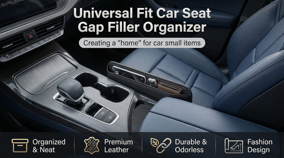 Universal Fit Car Gap Filler Premium Leather Seat Gap Filler Organizer Car SUV Truck Essentials (Black 1 Pack)
