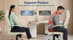 Car Seat Cushion Ergonomic Memory Foam Car Seat Pad for Sciatica Pain Relief Larger Driving Seat Cushion for Car Short Drivers on Long Drives - Butt Cushion for Car Truck Office - Black