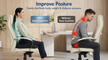 Car Seat Cushion Ergonomic Memory Foam Car Seat Pad for Sciatica Pain Relief Larger Driving Seat Cushion for Car Short Drivers on Long Drives - Butt Cushion for Car Truck Office - Black - 0