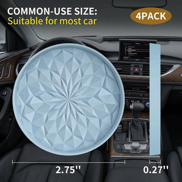 Car Coasters for Cup Holders [4 Pack] - 2.75In Silicone Auto Mug Mats - Universal Non-Slip Recessed Car Interior AccessoriesEther - 0