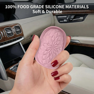 Car Coasters for Cup Holders [4 Pack] - 2.75In Silicone Auto Mug Mats - Universal Non-Slip Recessed Car Interior AccessoriesDusty Rose
