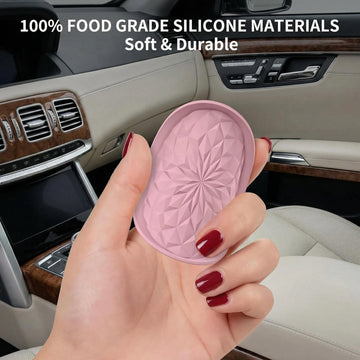 Car Coasters for Cup Holders [4 Pack] - 2.75In Silicone Auto Mug Mats - Universal Non-Slip Recessed Car Interior AccessoriesDusty Rose - 0