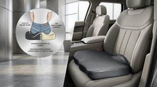 Decompression Cushion Comfort Memory Foam Seat Cushion for Car Seat Drivers Tailbone (Coccyx) Pain Relief Cushion Office Chair Cushion (Beige)