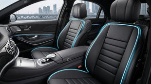 Car Seat Cushion and Back Support Pillow 1.2 Thick Memory Foam Desk Chair Cushion Back Support for Automotive Seat Driver Travel Leg and Back Pain Relief Washable Adjustable Black