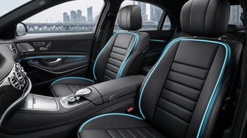 Car Seat Cushion and Back Support Pillow 1.2 Thick Memory Foam Desk Chair Cushion Back Support for Automotive Seat Driver Travel Leg and Back Pain Relief Washable Adjustable Black