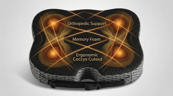 Car Seat Cushion for Driving Office Chair Cushions Non-Slip Sciatica & Lower Back Tailbone Chair Pillow Pad Memory Foam Seat Cushion for Car Seat Driver Truck Desk Wheelchair