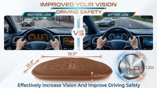 Car Seat Cushion Comfort Memory Foam Driver Seat Cushion Improve Driving View Sciatica and Lower Back Pain Relief Thick Seat Cushions for Car Home Office Chair Wheelchair - Brown